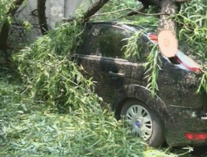 Natura s-a dezlantuit! Chisinaul arata ca dupa razboi: arbori cazuti si drumuri inundate! Doi raniti