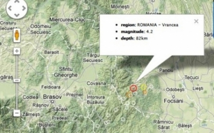 Cutremur cu magnitudinea de 4,2 grade pe scara Richter in Vrancea