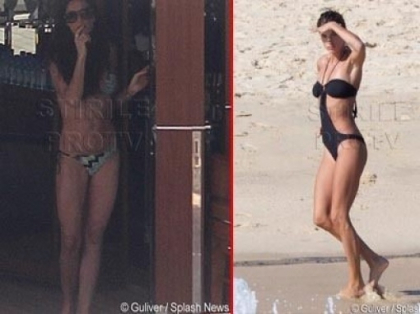 Sexy rau! Elisabetta Canalis si Demi Moore au facut ravagii pe plaja
