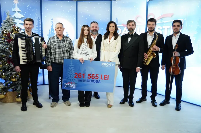Magia sărbătorilor a ajuns în studioul „Dăruiești și Câștigi”: Evelina și Fiodor Chiosa au primit cecul în valoare de 261.565 de lei pentru a-și începe o viață mai frumoasă – VIDEO