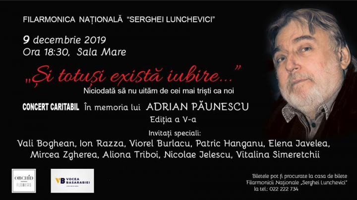 Concertul de caritate in memoria lui Adrian Paunescu a ajuns la cea de-a V-a editie. Organizatorul, Radu Ginsari: „Este vorba de o mama solitara, cu 3 copii si ceea ce ne dorim noi este sa-i ajutam.”