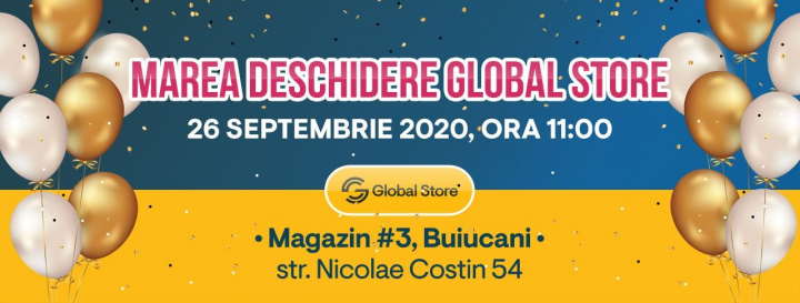 Deschiderea celui de-al 3-lea magazin Global Store in Chisinau! 3 zile de reduceri la tot asortimentul de produse si multe alte surprize din partea casei Deschiderea celui de-al 3-lea magazin Global Store in Chisinau! 3 zile de reduceri la tot asortimentul de produse si multe alte surprize din partea casei