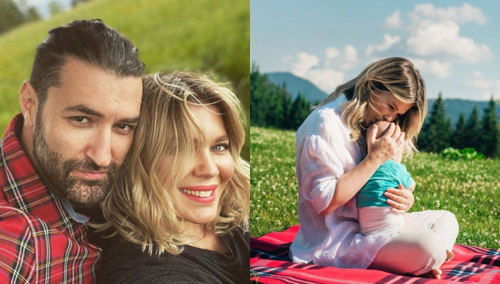 Poza adorabila! Fiica lui Smiley isi priveste tatal la televizor. Gina Pistol, generoasa cu imaginile de familie - FOTO
