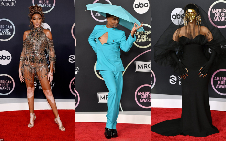American Music Awards 2021. Cele mai stylish tinute de pe covorul rosu American Music Awards 2021. Cele mai stylish tinute de pe covorul rosu