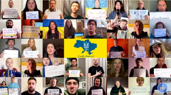 Isi canta durerea! Momentul emotionant in care artistii din Ucraina interpreteaza imnul tarii lor! Filmuletul a devenit viral pe Internet - VIDEO Isi canta durerea! Momentul emotionant in care artistii din Ucraina interpreteaza imnul tarii lor! Filmuletul a devenit viral pe Internet - VIDEO