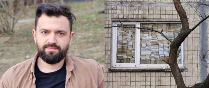 Un ucrainean a ales un mod neobisnuit sa-si apere casa! Vezi academicianul care si-a folosit cartile pentru a baricada fereastra apartamentului sau - FOTO Un ucrainean a ales un mod neobisnuit sa-si apere casa! Vezi academicianul care si-a folosit cartile pentru a baricada fereastra apartamentului sau - FOTO