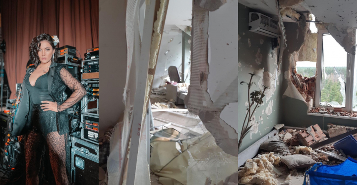 Ramasite si daramaturi e tot ce s-a ales din casa lor! Interpreta Olga Tsibulska si-a aratat locuinta dupa exploziile si bombardamentele care au avut loc: „Realizez ca ar fi putut fi chiar ei acolo..” - FOTO/VIDEO