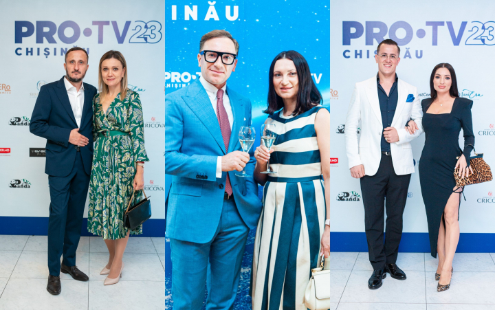 Mereu impreuna! Cuplurile care si-au facut aparitia la receptia organizata la cei 23 de ani de PRO TV Chisinau. Vezi cat de bine s-au asortat cu tinutele - FOTO