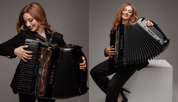 Este fata cu acordeonul! Nici in noua sa melodie, Reghina-Alexandrina Gaviuc nu a uitat de instrumentul sau: „Sunt cu el din clasa intai” - VIDEO