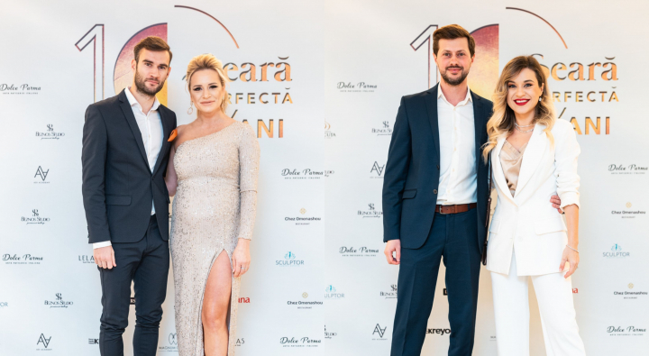 Mereu impreuna! Cuplurile care si-au facut aparitia in cadrul editiei aniversare de 10 ani a emisiunii O Seara Perfecta. Vezi cat de bine s-au asortat cu tinutele - FOTO