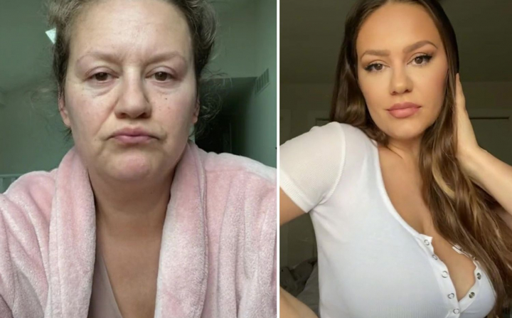 O femeie a starnit dezbateri aprinse pe TikTok dupa ce s-a afisat cu si fara machiaj - VIDEO