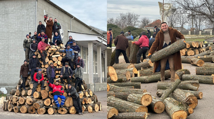 „Un gest de suflet!” Emilian Cretu - pus pe fapte bune. Actorul a decis sa doneze lemne batranilor vulnerabili din Negureni - FOTO
