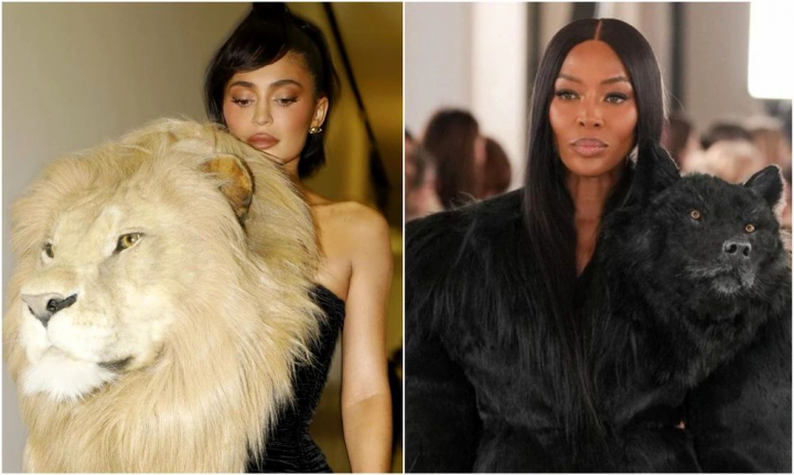 Show de moda controversat la Paris. Vedetele au purtat rochii cu capete de animale Show de moda controversat la Paris. Vedetele au purtat rochii cu capete de animale