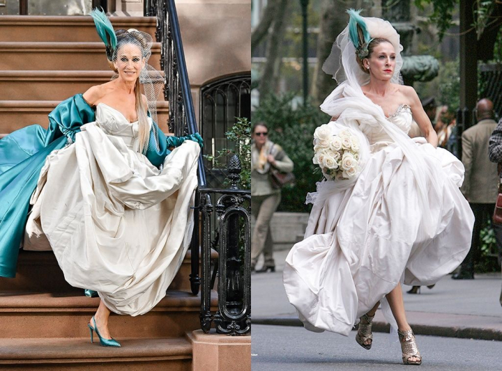 Vezi cum arata acum Carrie Bradshaw in emblematica rochie de mireasa din „Sex and the City” - FOTO