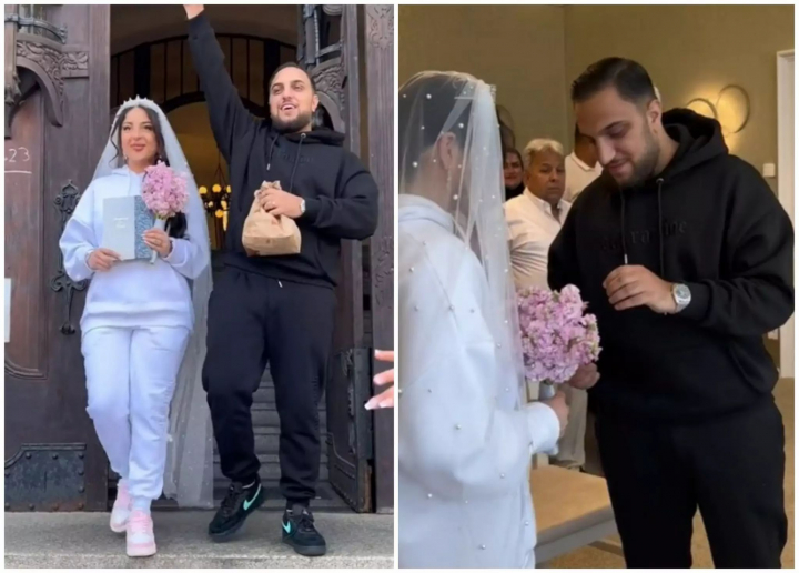 Doi miri au renuntat la hainele de lux si au ales sa se casatoreasca imbracati in trening - FOTO