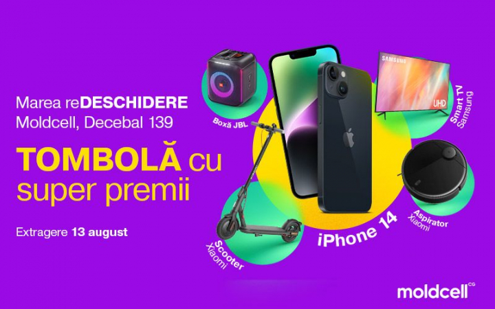 Castiga super premii la tombola Moldcell!