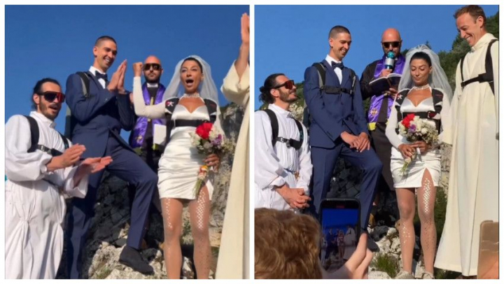 Nunta la care nu vrei sa mergi niciodata: mirii au sarit de pe stanca, imediat dupa ce au spus DA - VIDEO Nunta la care nu vrei sa mergi niciodata: mirii au sarit de pe stanca, imediat dupa ce au spus DA - VIDEO