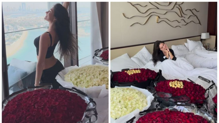 Aflată în Dubai, Andreea Bostănică s-a trezit printre sute de trandafiri. Influencerița dă de înțeles că este curtată de un admirator bogat, iar fanii o acuză că își cumpără singură cadourile Aflată în Dubai, Andreea Bostănică s-a trezit printre sute de trandafiri. Influencerița dă de înțeles că este curtată de un admirator bogat, iar fanii o acuză că își cumpără singură cadourile