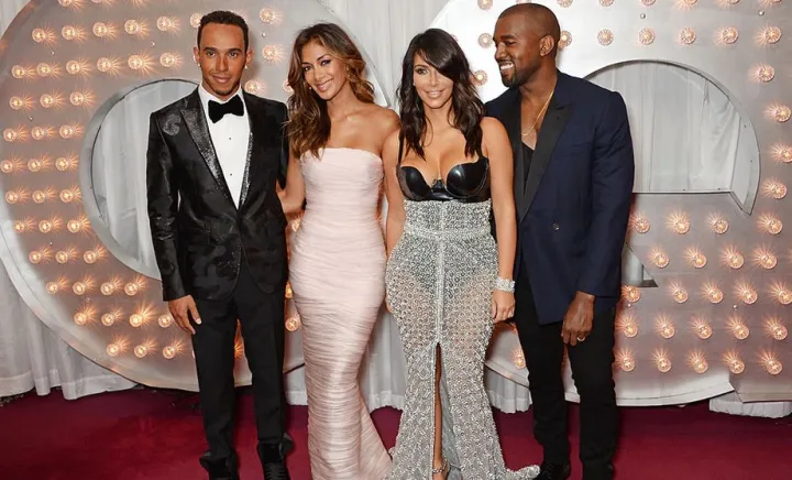​Lewis Hamilton, Kanye West și Kim Kardashian 
