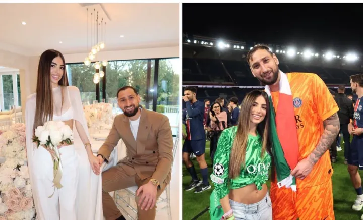 Gianluigi Donnarumma și Isabel Haugseng Johansen