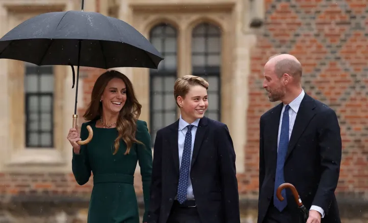 Prințul și Prințesa de Wales alături Prințul George Prințul și Prințesa de Wales alături Prințul George