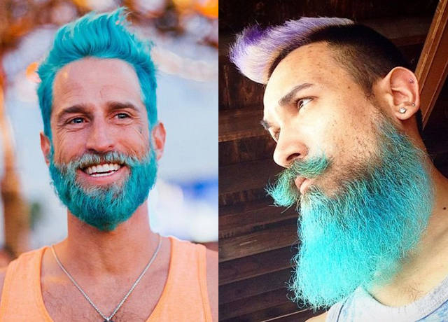 Noua moda printre hipsteri, barbi vopsite in albastru. Ti-ar placea sa-ti vezi iubitul cu asa ceva?