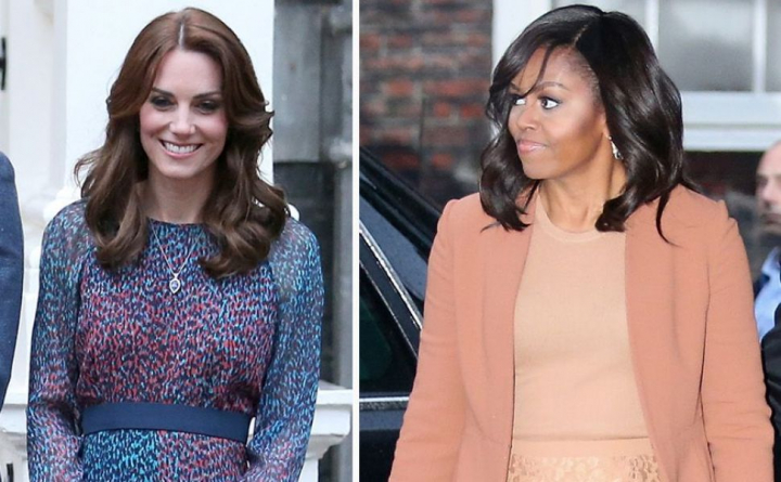 Cele mai puternice femei din lume, fata in fata: Kate Middleton vs Michelle Obama. Cine s-a imbracat mai bine?