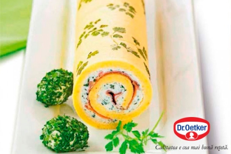 Rulada delicioasa cu branza si verdeata