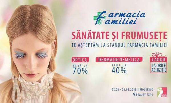 Frumusetea si sanatatea isi dau intalnire la Expo Beauty, iar Farmacia Familiei iti propune cele mai bune produse dermato-cosmetice de la branduri de top