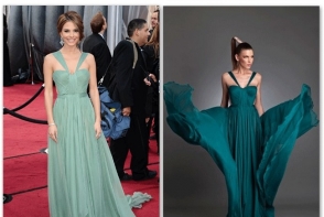 Rochie romaneasca pe covorul rosu de la Oscar. Cine a purtat-o!