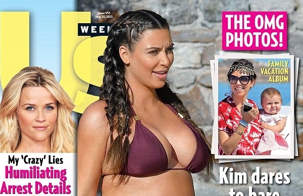 "Nu are pic de grasime!" Cum arata Kim Kardashian in costum de baie, insarcinata in 7 luni - FOTO