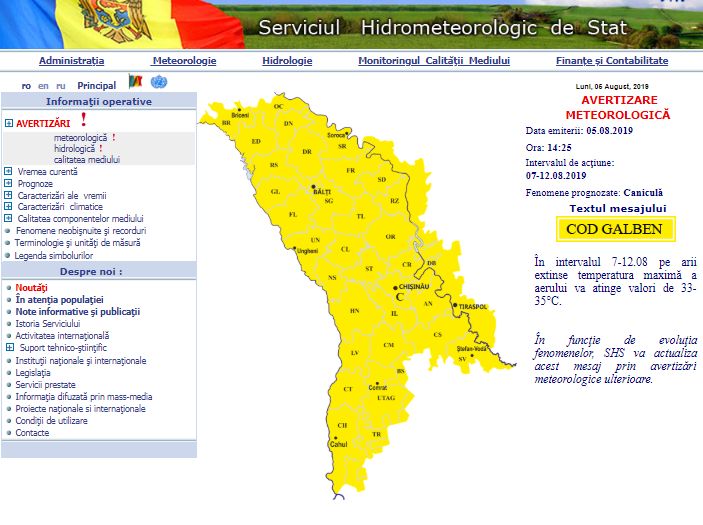 Alerta Meteo Cod Galben De Canicula Emis De Meteorologi Pana