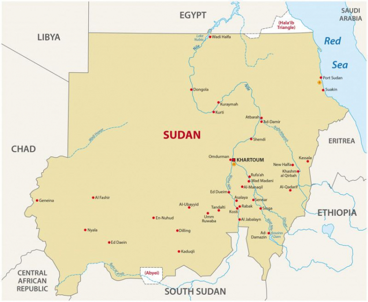 Карта судан на карте