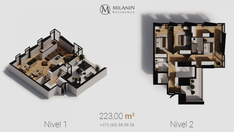 Penthouse pe două niveluri cu terasă și cea mai frumoasă panoramă asupra orașului — noul tău stil de viață la Rîșcani