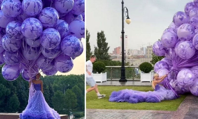 A vrut fotografia perfectă, dar baloanele au ridicat-o de la sol. Ce s-a întâmplat când a început ploaia - FOTO/VIDEO