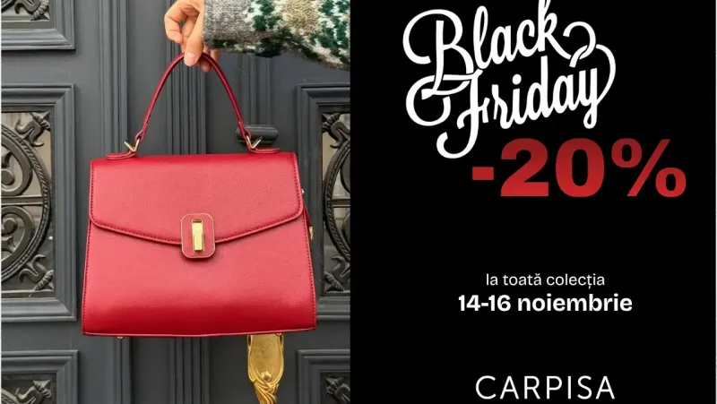 BLACK FRIDAY la CARPISA - valize și genți cu 20% reducere, doar pe 14-16 noiembrie

