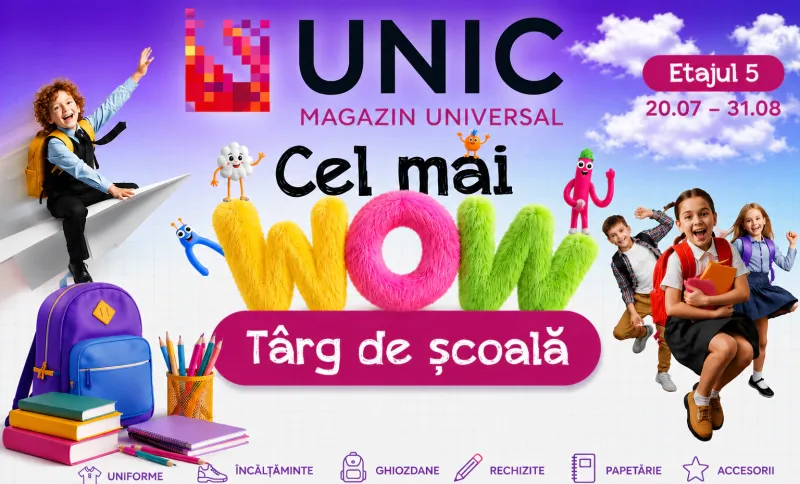 Târgul școlar de la Unic a început: tot ce au nevoie elevii pentru un nou an școlar, într-un singur loc - VIDEO