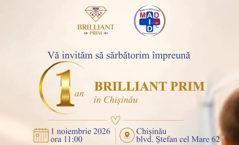 Brilliant Prim marchează un an de la deschiderea magazinului din Chișinău printr-o inițiativă caritabilă: o parte din vânzări va fi donată pentru renovarea unei secții de la Institutul Mamei și Copilului