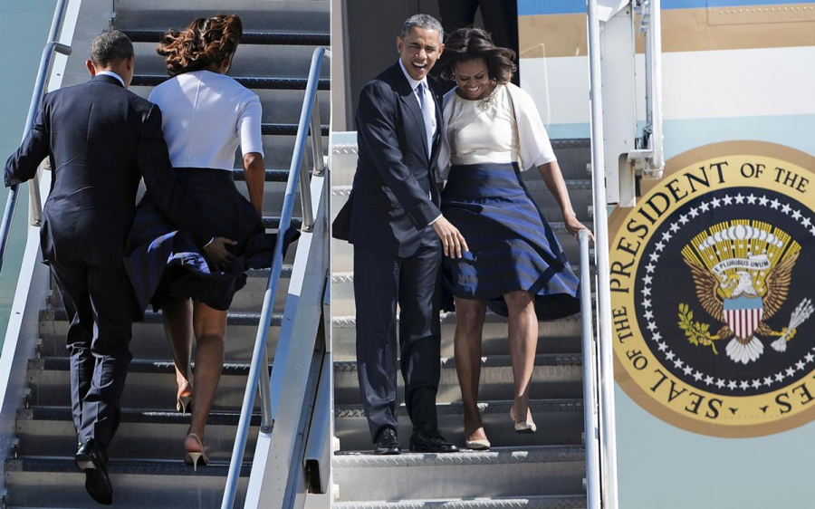 FOTO. Cum o salveaza Barack Obama pe Prima Doamna a Americii de un moment jenant. Vezi aici