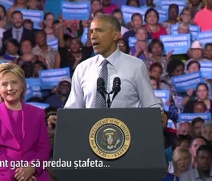 Barack Obama isi arata toata sustinerea pentru Hillary Clinton: "Sunt gata sa predau stafeta. Si stiu ca ea o va primi"