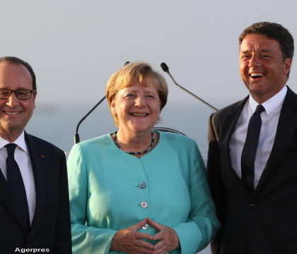 "Acesta este inceputul unei noi Europe. Ce au anuntat Merkel, Renzi si Hollande dupa intalnirea de pe insula Ventotete