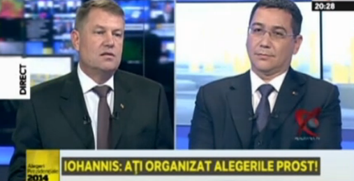 PREZIDENTIALE ROMANIA 2014. Dezbatere Iohannis - Ponta. Cearta pe pensii, salarii, imunitate si votul diasporei. Cine a "castigat" meciul pe Facebook