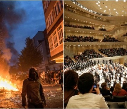 Scene ireale in Hamburg. Liderii G20 rasfatati cu Beethoven in timp ce afara erau batai de strada pe muzica lui Jimi Hendrix