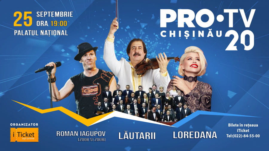 Pro TV Chisinau te invita sa admiri legendele muzicii. Lautarii lui Nicolae Botgros, Loredana si Zdob si Zdub, show de exceptie pe scena Palatului National
