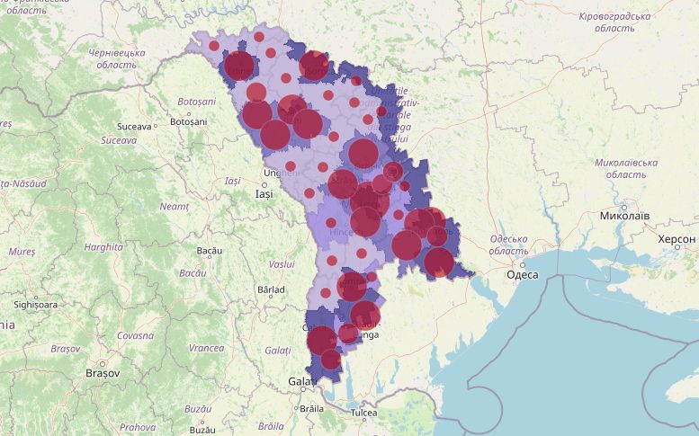 Карта регионов молдовы