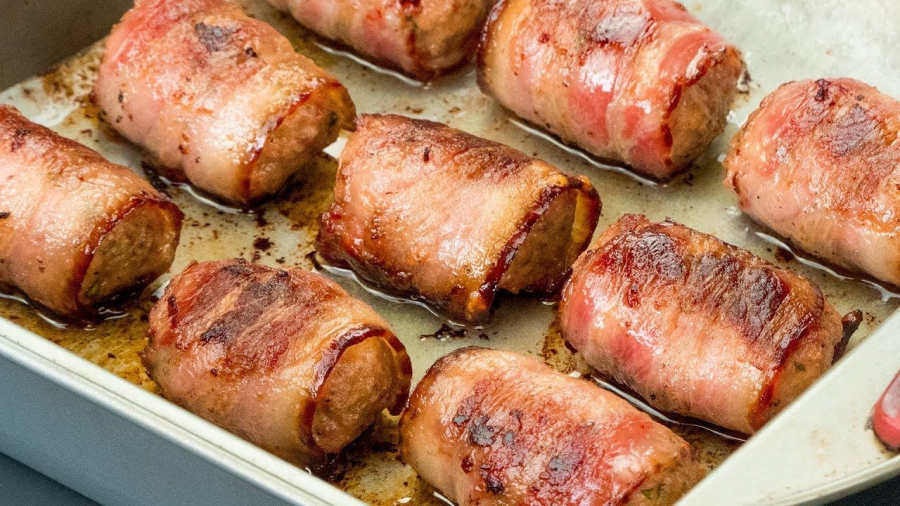 Chiftele din carne de vita invelite in bacon si ceapa - o nebunie culinara