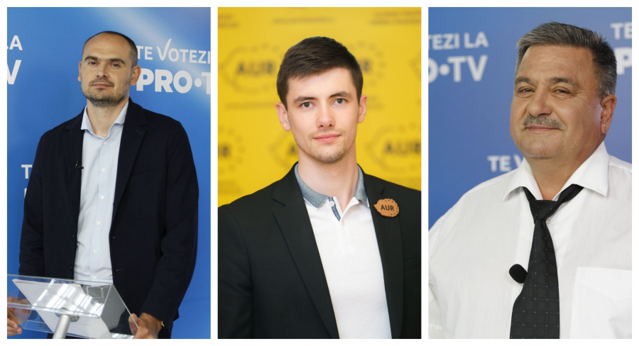 Andrei Donica de la Miscarea Profesionistilor "Speranta-Надежда", Vlad Biletchi de la AUR, si Serghei Perciun de la Patriotii Moldovei - la dezbaterile electorale “Te votezi la PRO TV"