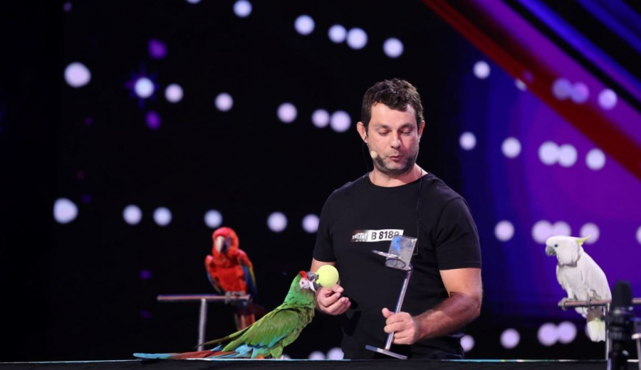 Ce ziceti de un papagal care joaca baschet? Dar de unul care merge cu bicicleta? Kaloyan si papagalii sai dresati au facut un show de zile mari la Romanii au Talent - VIDEO