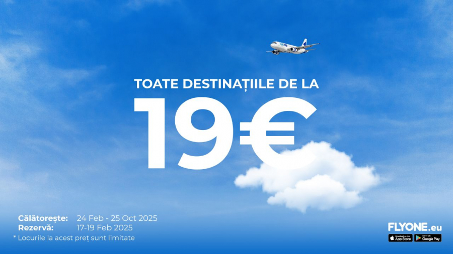 19 Euro pentru toate zborurile FLYONE