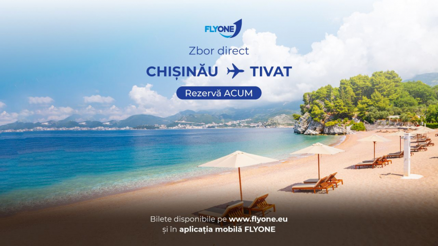 Zboruri directe Chișinău - Tivat: destinație estivală